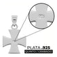 Dije Cruz Clásica Plata Ley .925 Tailandia Rodizada 2.2 Cm Plateado