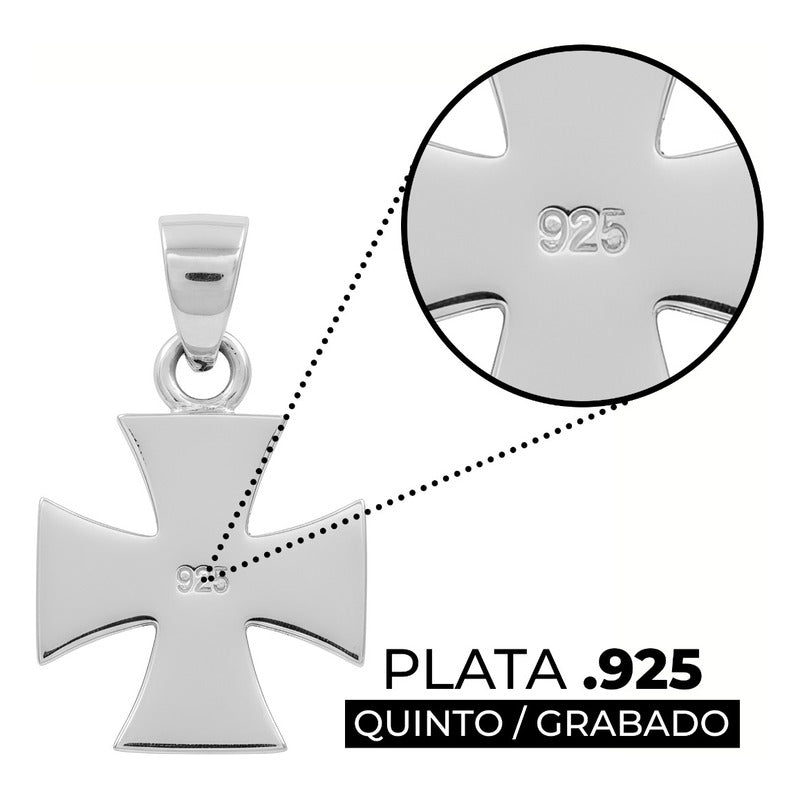 Dije Cruz Clásica Plata Ley .925 Tailandia Rodizada 2.2 Cm Plateado