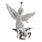 Dije Grande San Miguel Arcangel Zirconias Plata Solida 925