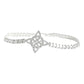Pulsera Nudo De Bruja Diamantado Zirconias Plata S925 Plateado 6 Cm 20 Cm