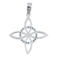 Collar Nudo De Bruja Celta Plano Zirconias Plata Ley S925