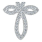 Dije Cruz Redonda Zirconias Hombre Mujer Plata925 3.8 Cm Blanco Alto/ancho 3.8 Cm X 2.1 Cm