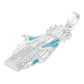 Dije Virgen Milagrosa Chica Zirconias Plata 925 4 Cm Celeste