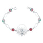 Pulsera Flor De Loto Piedra Natural Cuarzo Mujer Plata 925