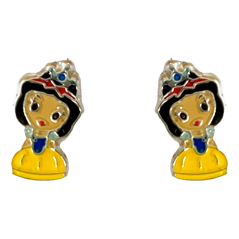 Aretes Broquel Arracadas Pendiente Princesas Plata 925