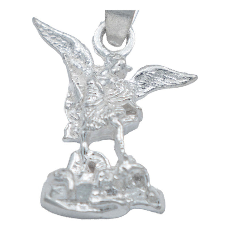 Dije Mini San Miguel Arcangel Niños Liso Plata 925