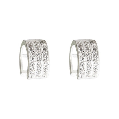 Aretes Huggies Arracadas Lleno Zirconias Regalo Plata Ley925