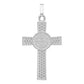 Dije Cruz San Benito Zirconias Unisex Plata 925 3.9 Cm Plateado