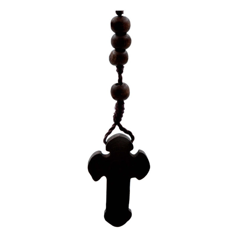 Rosario Católico Madera San Benito Cristo Virgen Grabados