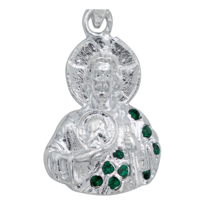 Dije Chico San Judas Torso Medio Cuerpo Zirconias Plata 925