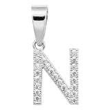 Dije Inicial De Plata 925 Zirconias  2 Cm Regalo Para Mujer N