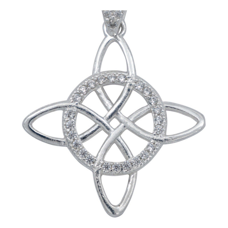 Dije Nudo De Bruja Celta Premium Asa Zirconias Plata 925
