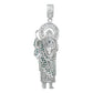 Dije Grande San Judas Zirconias Piedras Plata 925 7.8 Cm