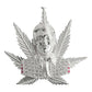 Dije Grande Jesús Malverde Cannabis Zirconias Plata Ley 925