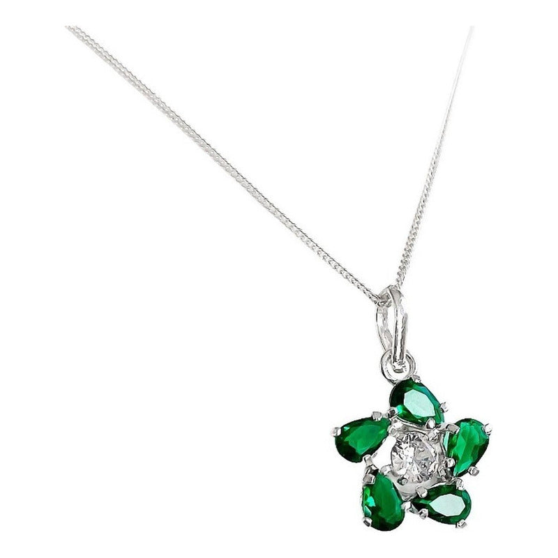 Collar Dije Flor Promesa Regalo Amor Mujer Plata Ley 925