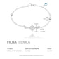 Pulsera Nudo De Bruja Bola Azucarada Ojo Turco Plata 925 Blanco 18 Cm