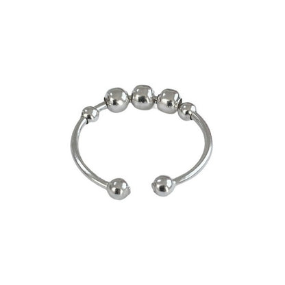 Anillo Ajustable Antiestres Ansiedad Perlas Movibles S925
