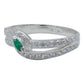 Anillo Mujer Promesa Amor Plata Esmeralda Certificado 0.15ct