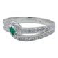 Anillo Mujer Promesa Amor Plata Esmeralda Certificado 0.15ct