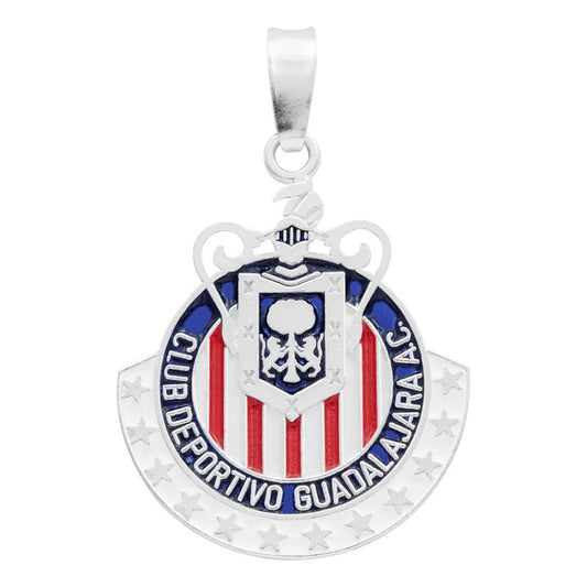 Dije Esmaltado Chivas Club Guadalajara Plata 925 3.4cm