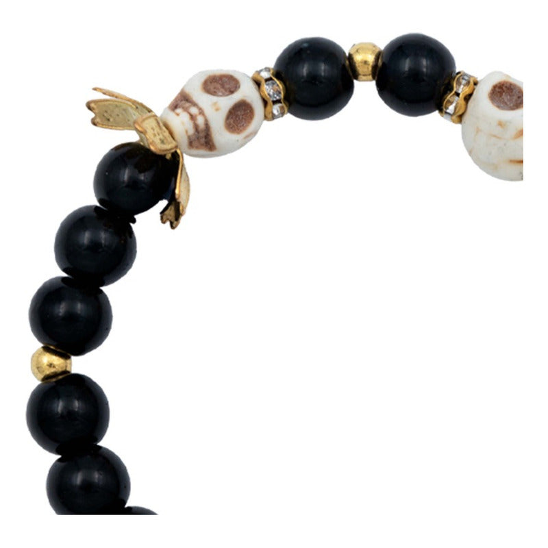 16 Piezas Pulsera Craneo Santa Muerte Flor Artesanal Unisex