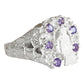 Anillo Santa Muerte Herradura Zirconias Plata Ley 925