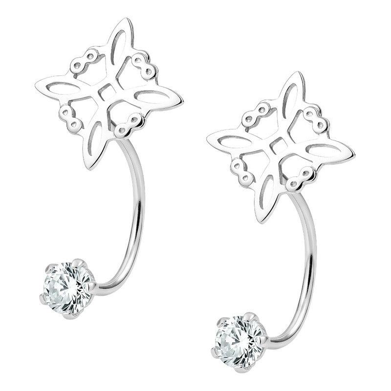 Aretes Colgantes Plata 925 Mujer Nudo Bruja Zirconia