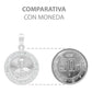 Dije Medalla Sagrado Corazón Zirconias Plata 925 1.6 Cm Blanco