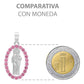 Dije San Judas Liso Borde Zirconias Unisex Plata 925 2.7 Cm