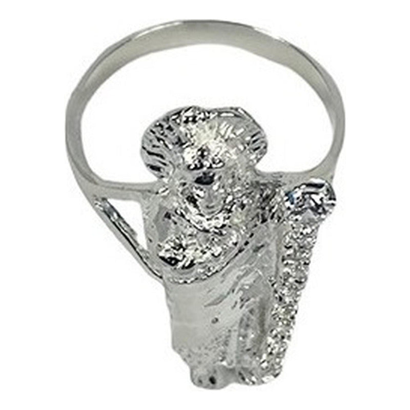 Anillo San Judas Tadeo Con Zirconias Plata Solida 925