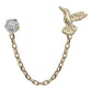 Arete Broquel Colibri Zirconia Cadena Mujer Amor Oro 10k