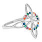 Anillo Nudo De Bruja Grande Celta Zirconias Mujer Plata 925 6.5 Multicolor