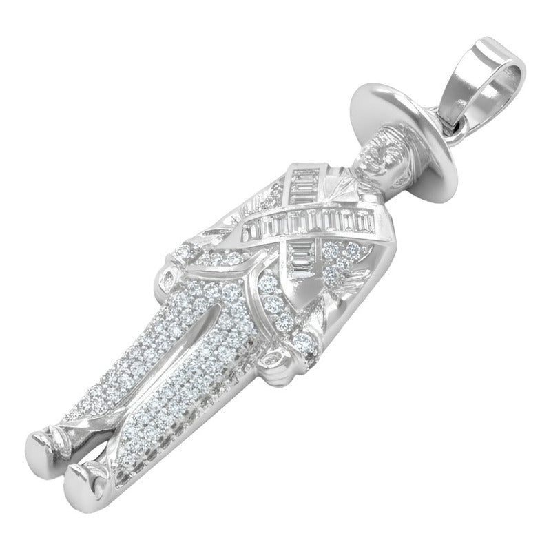 Dije Emiliano Zapata Zirconias Revolución México Plata 925 Plateado