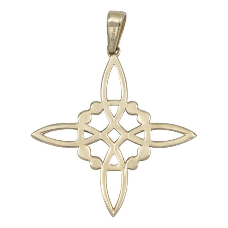 Dije Nudo De Bruja Mediano Liso Unisex Oro 10k Italy