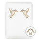 Arete Broquel Colibri Grande Zirconia Mujer Regalo Oro 10k