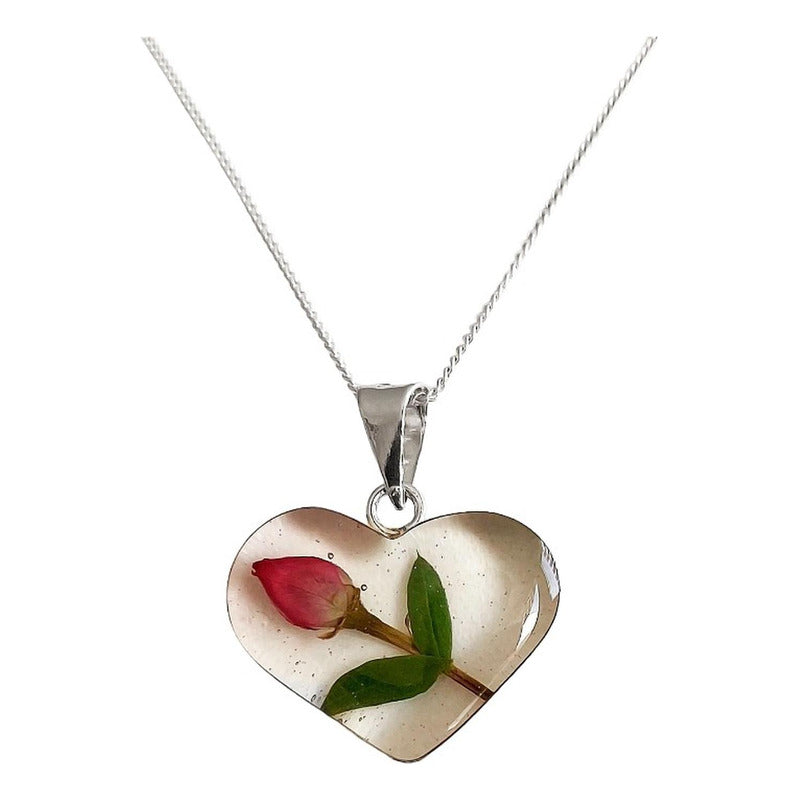 Collar Girasol Encapsulado Regalo Amor Amistad Plata S925