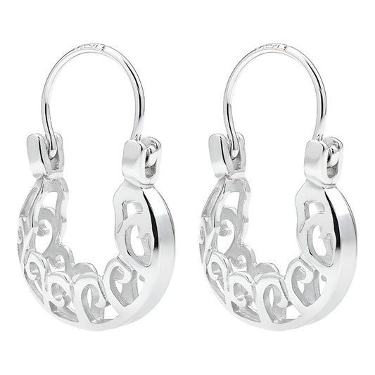 Arracadas Mujer Huggies De Plata 925 Calada Diseño Espiral