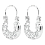 Arracadas Mujer Huggies De Plata 925 Calada Diseño Espiral