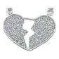 Dije Doble Corazón Amor Mujer Novios Regalo Plata 925