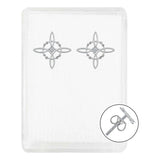 Arete Mini Broquel Nudo Bruja Liso Laser Mujer Plata Ley 925
