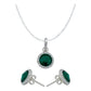 Juego De Cristal Dije Aretes Cadena Mujer Regalo Plata 925