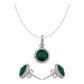 Juego De Cristal Dije Aretes Cadena Mujer Regalo Plata 925