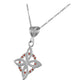 Collar Dije Nudo Bruja Plano Zirconia Flor Estrella Plata925