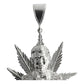 Dije Grande Jesús Malverde Cannabis Zirconias Plata Ley 925