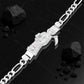 Pulsera Santa Muerte Zirconias Figaro 3x1 Plata 925 6 Mm Blanco 6 Cm 22 Cm