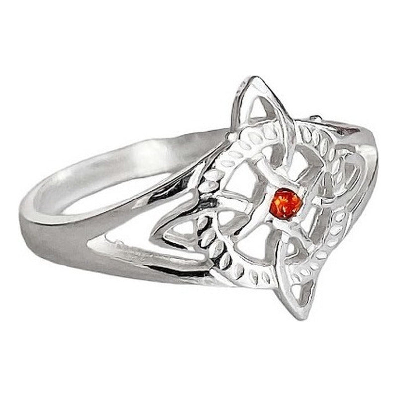 Anillo Nudo De Bruja Con Zirconia De Color Plata Solida 925