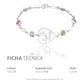 Pulsera Amor Regalo Mamá Madres Piedra Natural Plata Ley 925 Multicolor 6 Cm 18 Cm