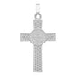 Dije Cruz De San Benito Doble Vista Con Zirconias En Plata 925 | Medalla Religiosa Detallada Y Pulida | 3.9 Cm | Ideal Para Uso Diario, Ceremonias Y Regalos