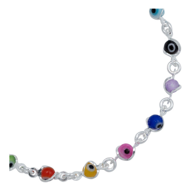 Pulsera Ojo Truco Suerte Regalo Mujer Plata Solida Ley 925
