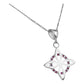 Collar Dije Nudo Bruja Plano Zirconia Flor Estrella Plata925